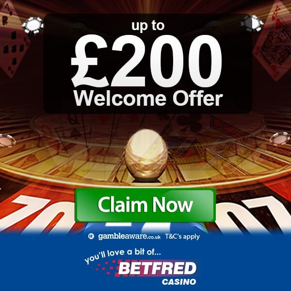 Betfred Casino Welcome Bonus